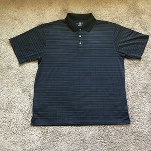 Grand Slam Golf men's short sleeve black striped polo shirt